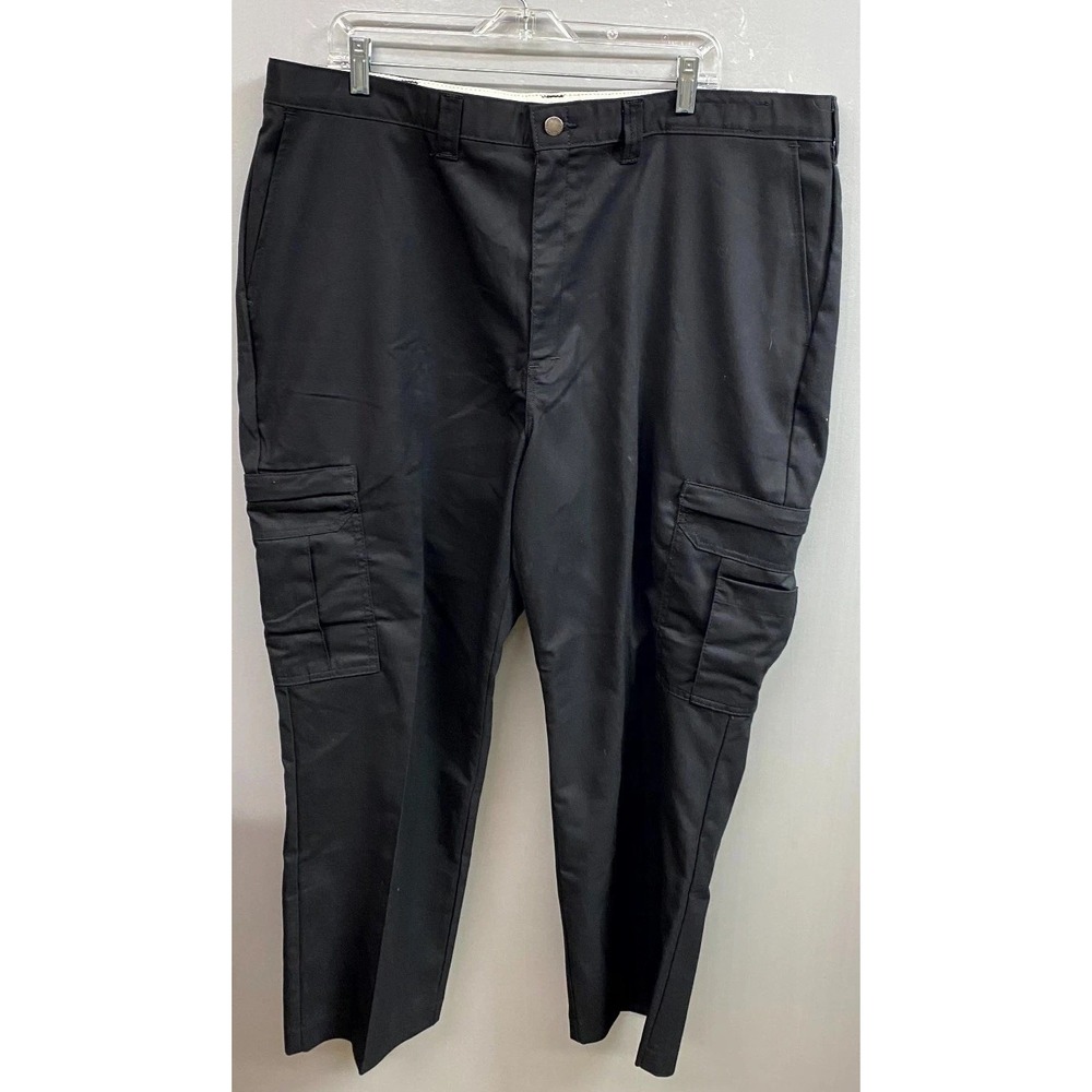 Dickies Flex Cargo Pants Mens 42x30 Black Cotton Workwear Utility Straight Leg